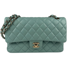 Load image into Gallery viewer, Chanel Caviar Quilted Medium Double Flap Light Blue 20C