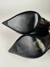 Load image into Gallery viewer, Balmain Daphne Duo Mirrored Silver Black Velvet Pumps Size 37.5EU
