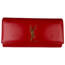 Load image into Gallery viewer, Saint Laurent Smooth Calfskin Classic Monogram Cassandre Clutch Red