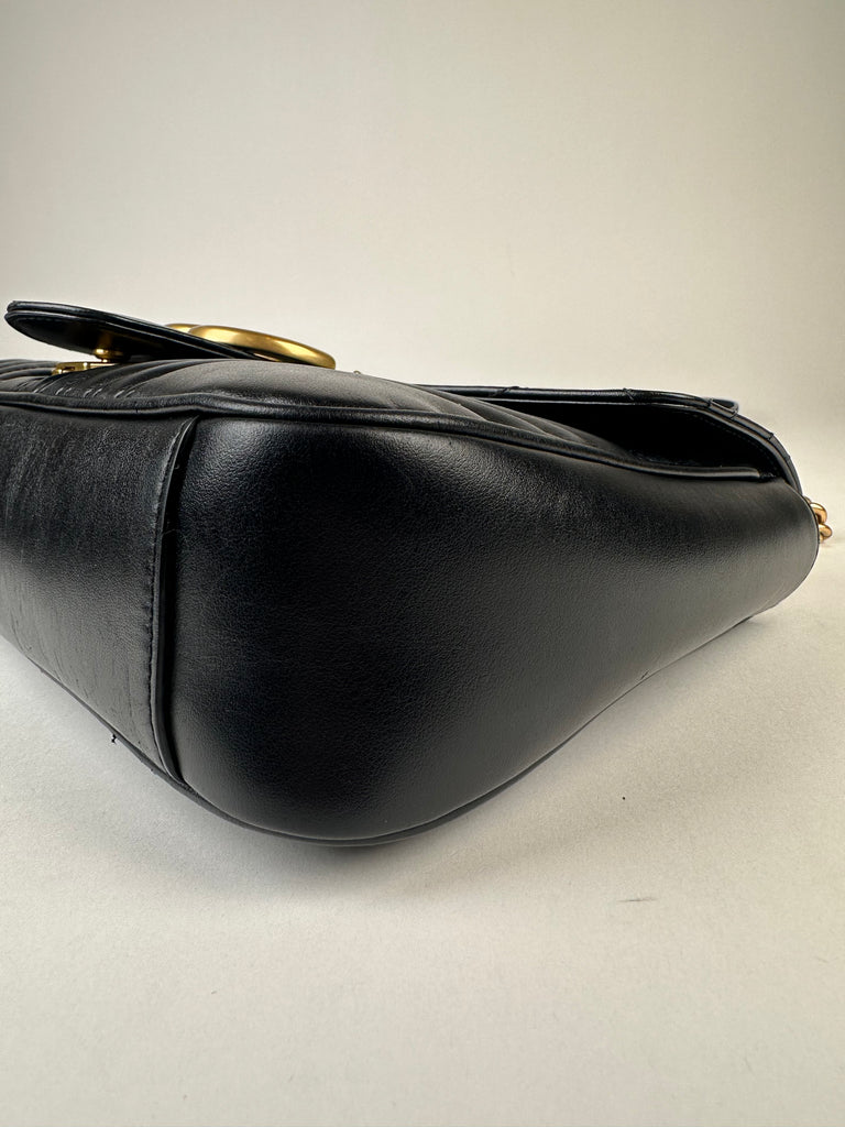Gucci Marmont Medium Shoulder Bag Calfskin Black