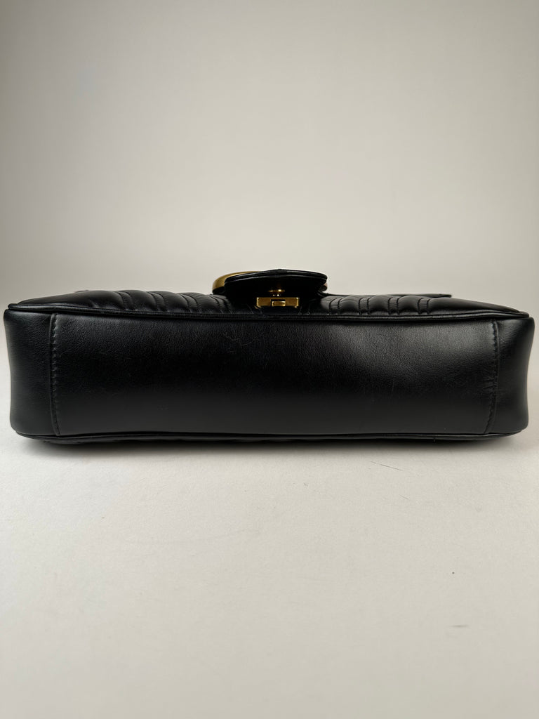 Gucci Marmont Medium Shoulder Bag Calfskin Black