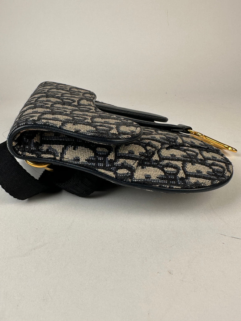 Dior Oblique Saddle Belt Pouch Blue