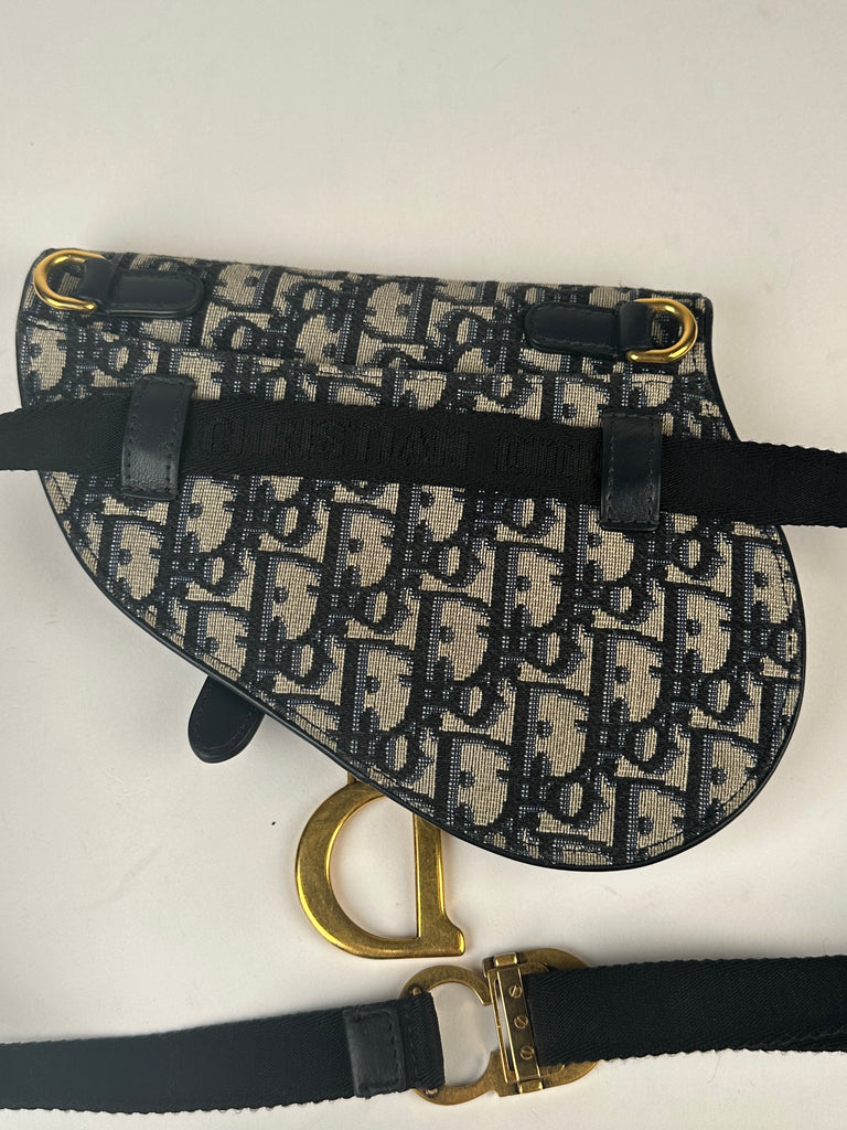Dior Oblique Saddle Belt Pouch Blue