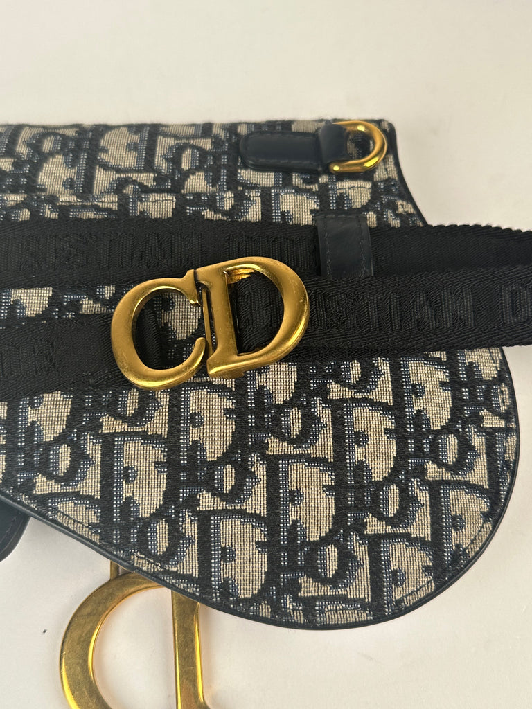 Dior Oblique Saddle Belt Pouch Blue