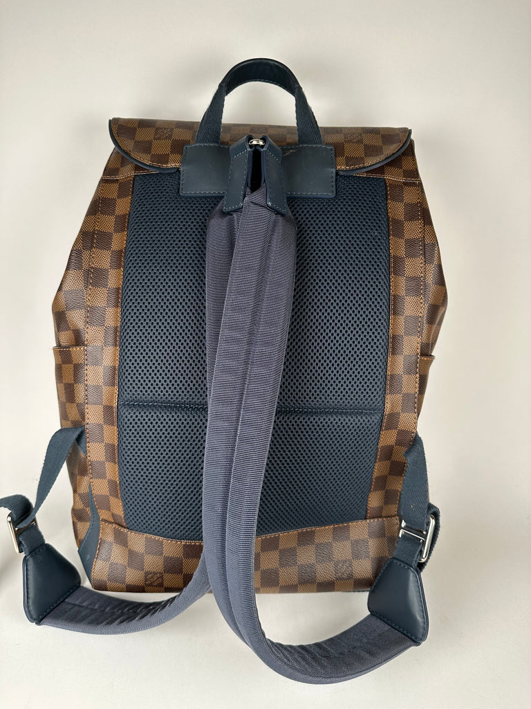 brown checkered louis vuitton backpack