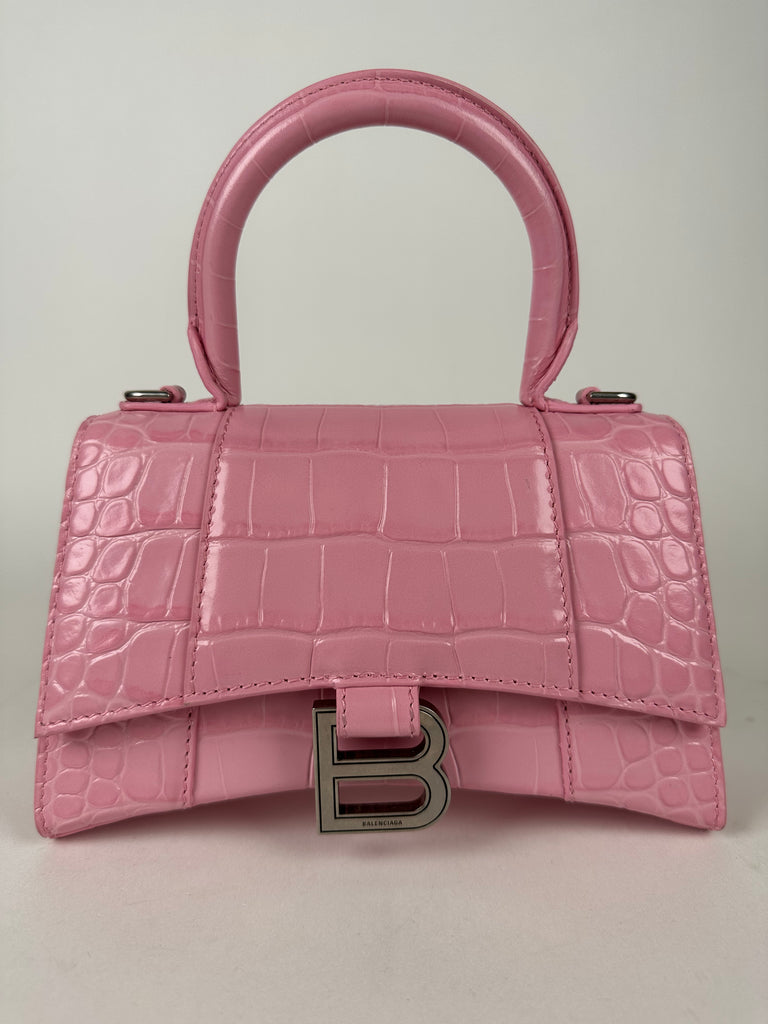 Balenciaga Hourglass Small Top Handle Bag in Pink