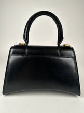 Load image into Gallery viewer, Balenciaga Shiny Calfskin XS Hourglass Top Handle Black