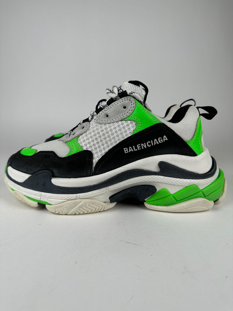 Balenciaga Triple S Green Black White Size 37EU