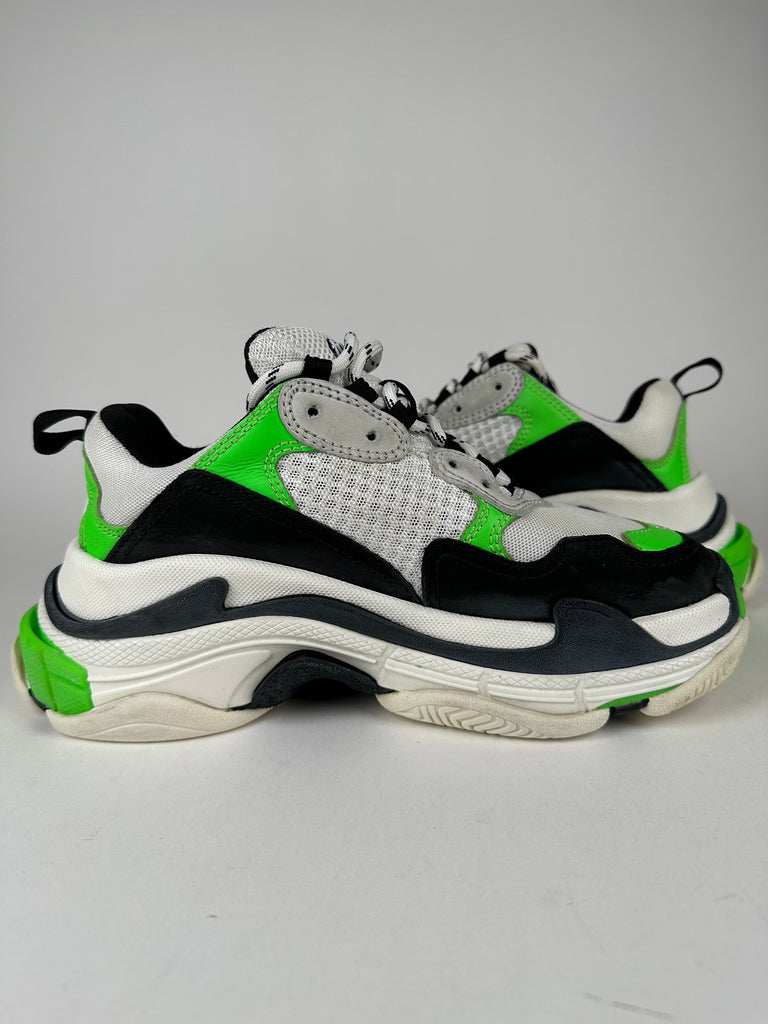 Balenciaga Triple S Green Black White Size 37EU Sacdelux