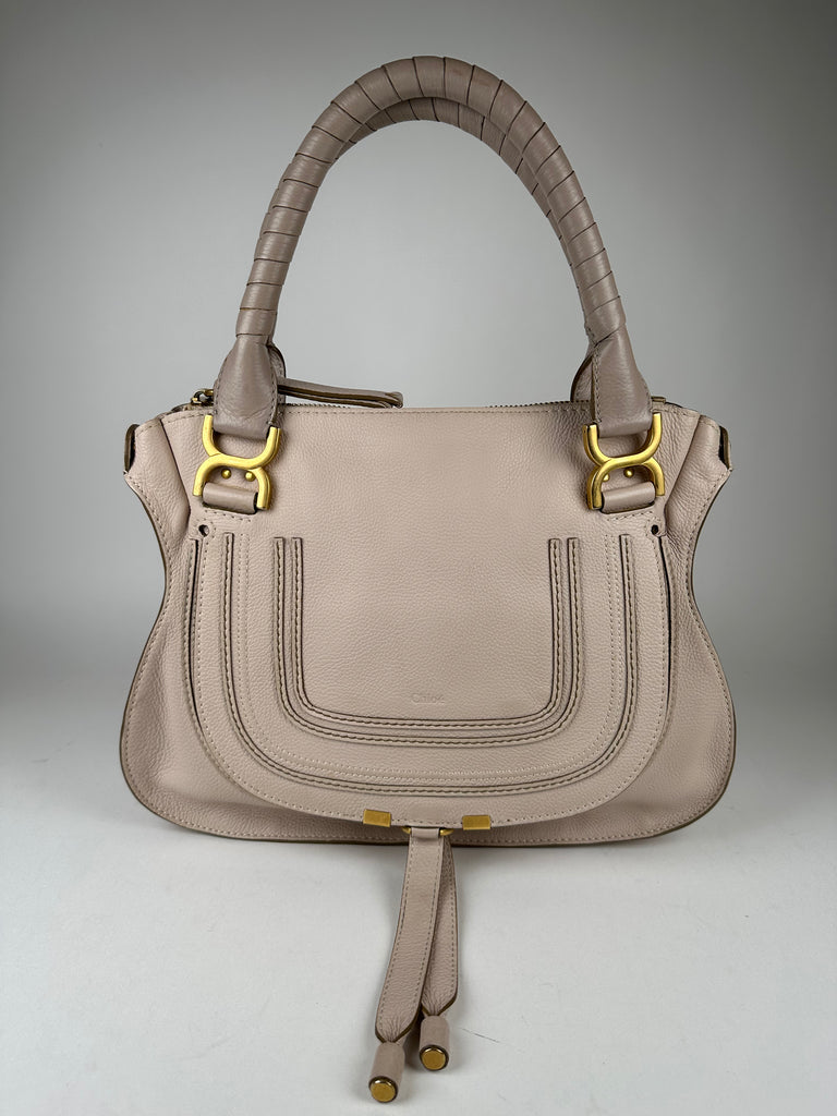 Chloe Medium Marcie Satchel Sand Off White