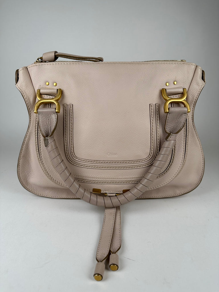 Chloe Medium Marcie Satchel Sand Off White