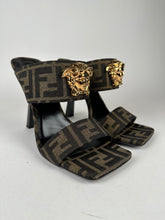 Load image into Gallery viewer, Fendace FF Jacquard Print Medusa Head Mules Size 37.5EU