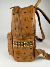 Load image into Gallery viewer, MCM Stark Side Studs Backpack in Visetos Cognac