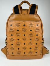 Load image into Gallery viewer, MCM Stark Side Studs Backpack in Visetos Cognac