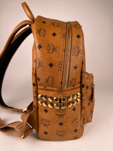 Load image into Gallery viewer, MCM Stark Side Studs Backpack in Visetos Cognac
