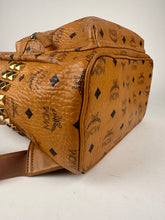 Load image into Gallery viewer, MCM Stark Side Studs Backpack in Visetos Cognac