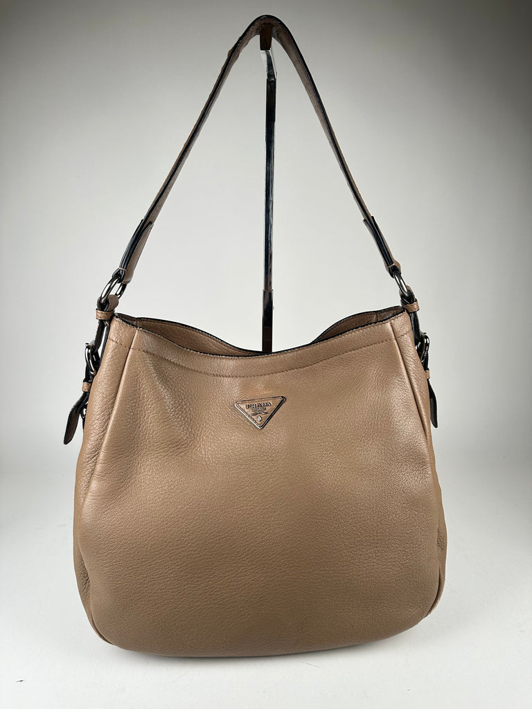 Prada small daino top leather hobo bag
