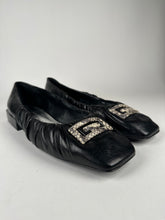 Load image into Gallery viewer, Givenchy Gathered Leather Flats With Logo at front Size 42EU Black