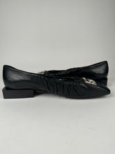 Load image into Gallery viewer, Givenchy Gathered Leather Flats With Logo at front Size 42EU Black