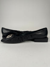 Load image into Gallery viewer, Givenchy Gathered Leather Flats With Logo at front Size 42EU Black