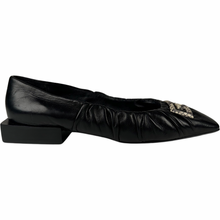 Load image into Gallery viewer, Givenchy Gathered Leather Flats With Logo at front Size 42EU Black