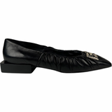 Givenchy Gathered Leather Flats With Logo at front Size 42EU Black