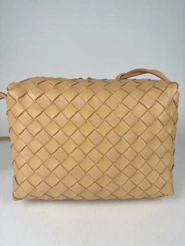 Bottega Veneta Nappa Intrecciato Small Loop Camera Bag Almond Beige