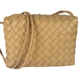 Bottega Veneta Nappa Intrecciato Small Loop Camera Bag Almond Beige