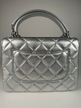 Load image into Gallery viewer, Chanel Metallic Lambskin Quilted Small Trendy CC Flap Dual Handle Bag Silver