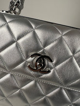 Load image into Gallery viewer, Chanel Metallic Lambskin Quilted Small Trendy CC Flap Dual Handle Bag Silver