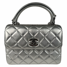 Load image into Gallery viewer, Chanel Metallic Lambskin Quilted Small Trendy CC Flap Dual Handle Bag Silver