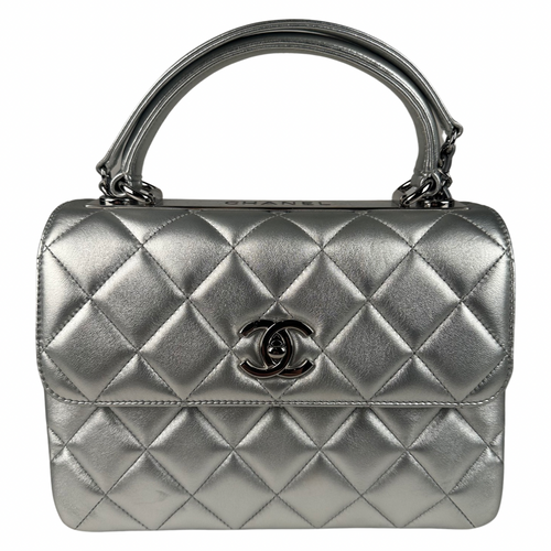 CHANEL Caviar Quilted Medium Double Flap Light Blue 338585