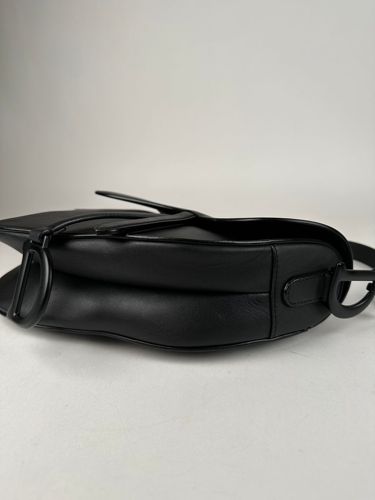 Dior Ultra Matte Calfskin Medium Saddle Bag Black