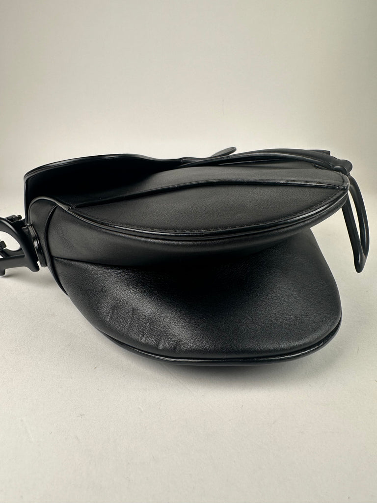 Dior Ultra Matte Calfskin Medium Saddle Bag Black
