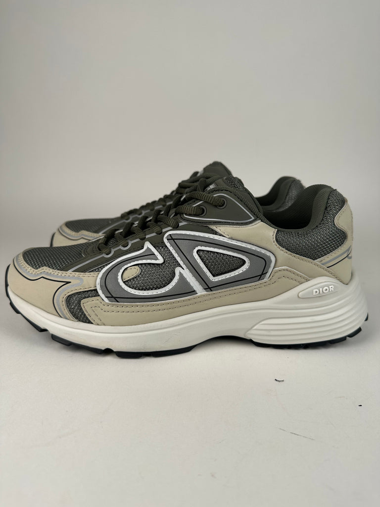 Dior B30 Low Top Sneaker Khaki Green White Size 39EU