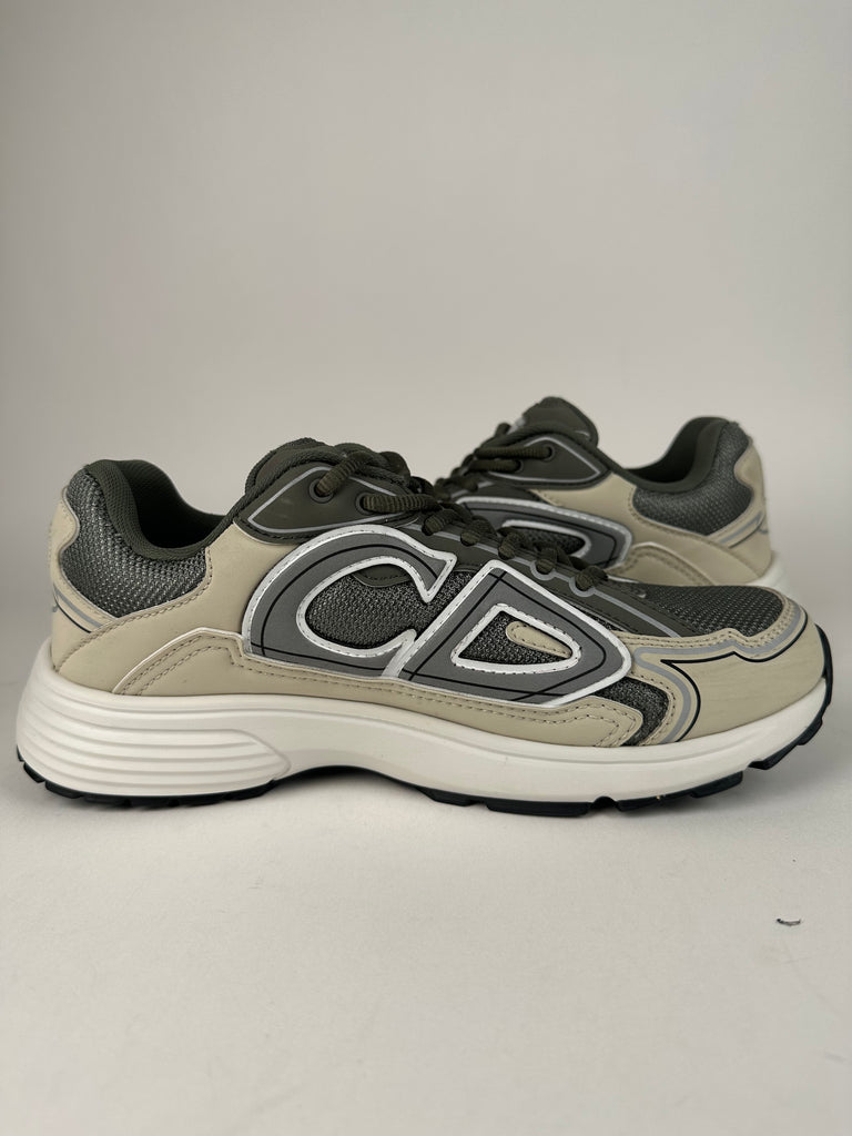 Dior B30 Low Top Sneaker Khaki Green White Size 39EU