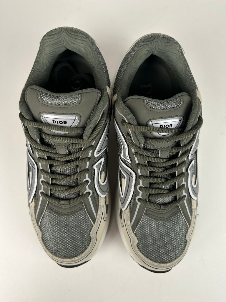 Dior B30 Low Top Sneaker Khaki Green White Size 39EU