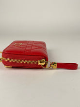 Load image into Gallery viewer, Dior Lambskin Cannage Mini Caro Zippered Crossbody Pouch Raspberry