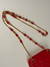 Load image into Gallery viewer, Dior Lambskin Cannage Mini Caro Zippered Crossbody Pouch Raspberry