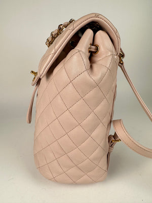Chanel Lambskin Quilted Small Urban Spirit Backpack Beige