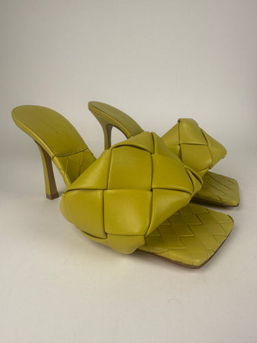 Bottega Veneta Maxi Intrecciato Lido Square Toe Mule Acid Size 36.5EU