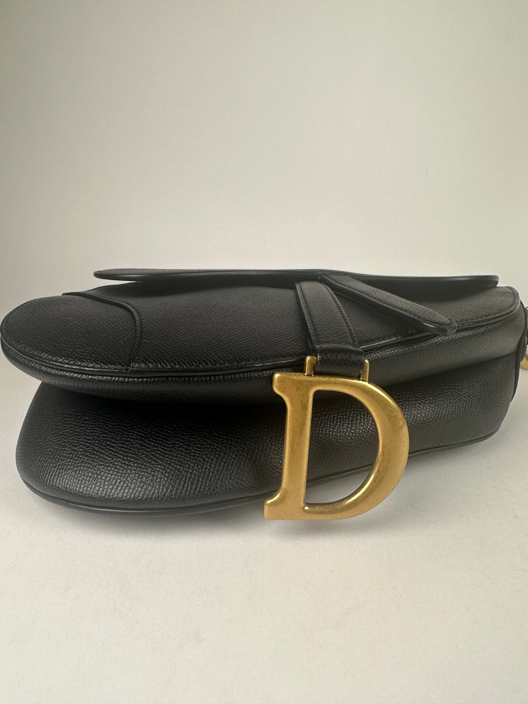 Dior Saddle Grained Calfskin Black