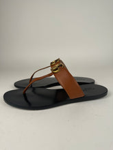 Load image into Gallery viewer, Gucci Marmont Thong Double G Sandal Brown Size 37EU