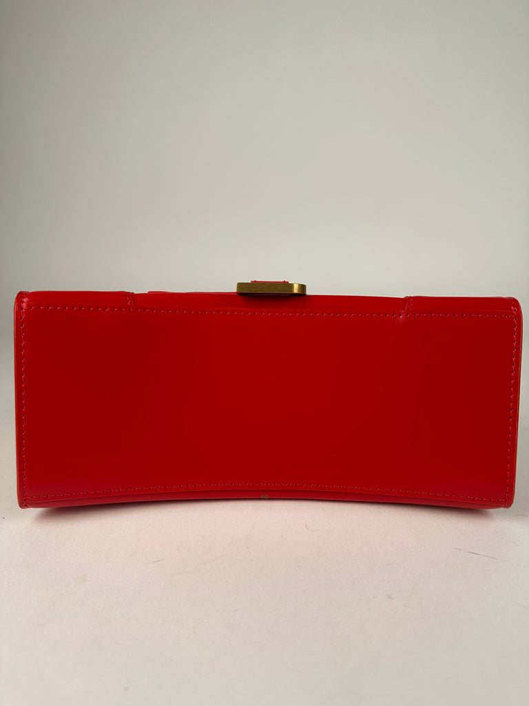 Balenciaga Small Hourglass Top Handle Red Smooth Box Leather