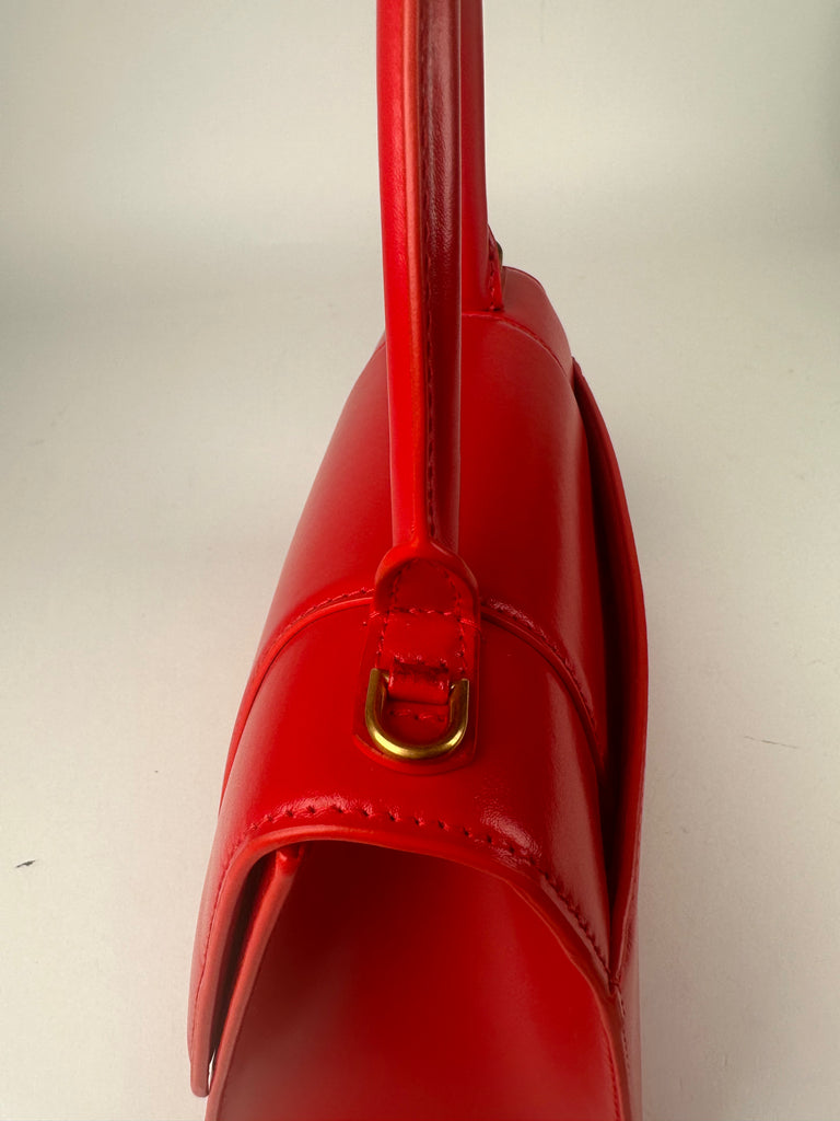 Balenciaga Small Hourglass Top Handle Red Smooth Box Leather