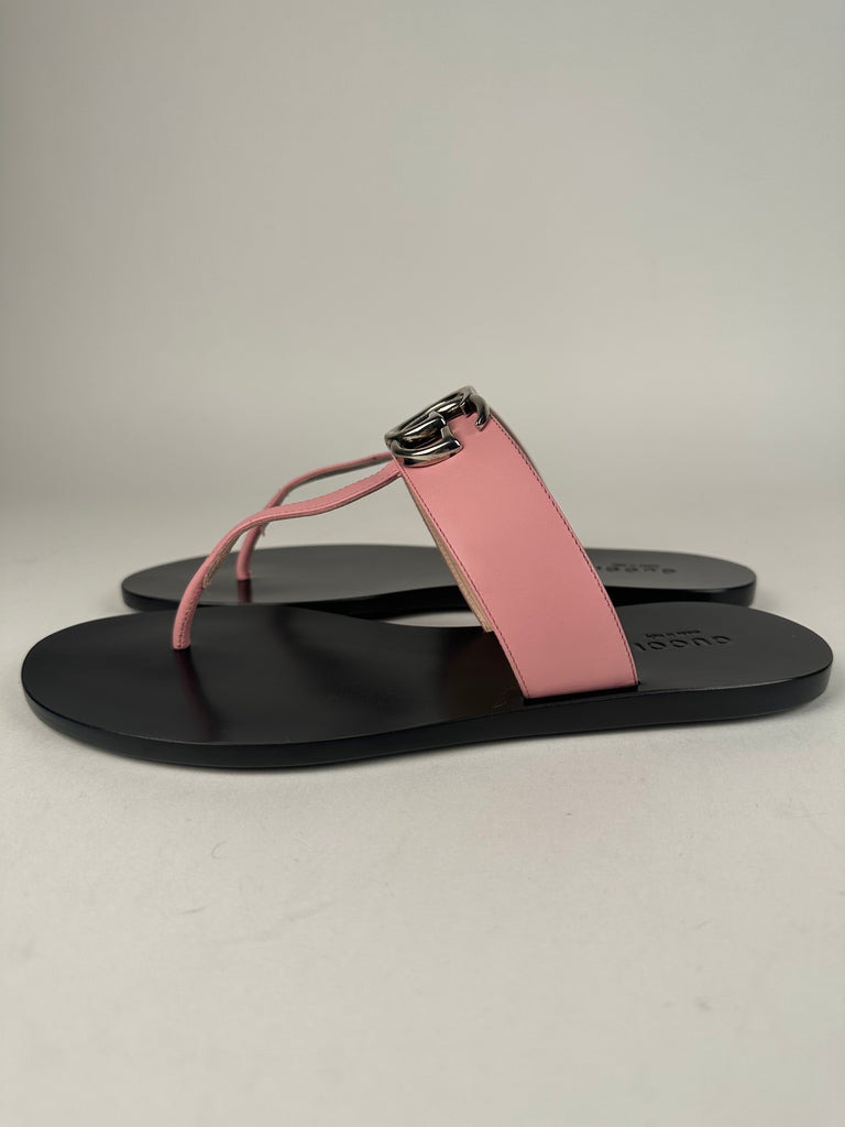 Gucci Marmont Thong Double G Sandal Pink Size 37EU