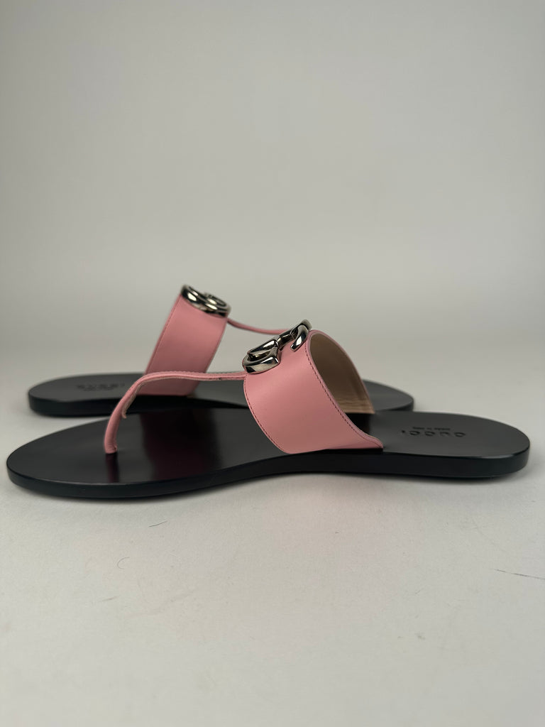 Gucci Marmont Thong Double G Sandal Pink Size 37EU