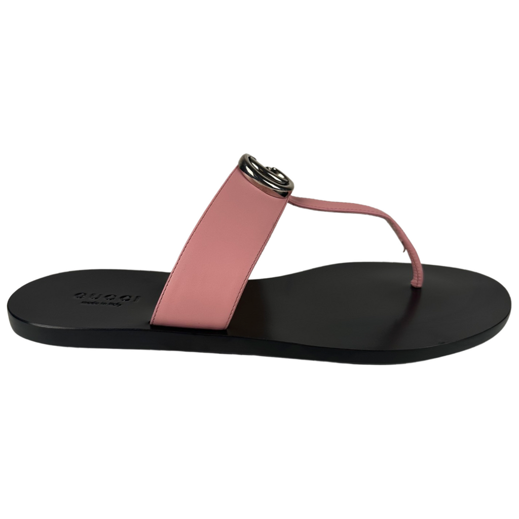 Gucci Marmont Thong Double G Sandal Pink Size 37EU