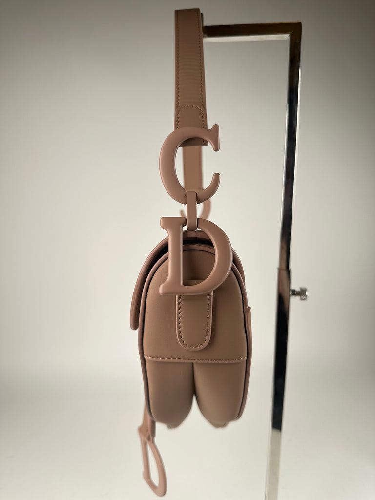 Dior Ultra Matte Calfskin Medium Saddle Bag Blush