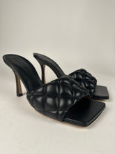 Load image into Gallery viewer, Bottega Veneta Padded Lido Square Toe Sandal Heels Black Size 37EU